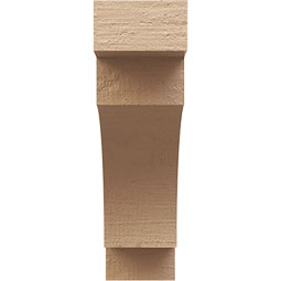 Ekena Millwork - CORUR035X12X12MEDRCPR - Timberthane Faux Wood Corbel, Mediterranean Style, 3 1/2"W x 12"D x 12"H, Primed Tan
