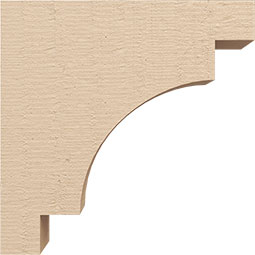 Ekena Millwork - CORUR035X12X12MEDRCPR - Timberthane Faux Wood Corbel, Mediterranean Style, 3 1/2"W x 12"D x 12"H, Primed Tan