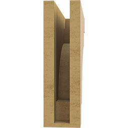 Ekena Millwork - CORUR035X12X12MEDRCPR - Timberthane Faux Wood Corbel, Mediterranean Style, 3 1/2"W x 12"D x 12"H, Primed Tan