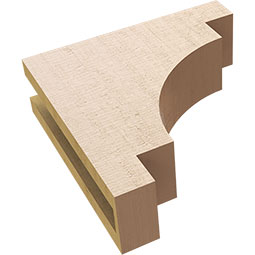 Ekena Millwork - CORUR035X12X12MEDRCPR - Timberthane Faux Wood Corbel, Mediterranean Style, 3 1/2"W x 12"D x 12"H, Primed Tan