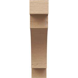 Ekena Millwork - CORUR035X12X16MEDRCPR - Timberthane Faux Wood Corbel, Mediterranean Style, 3 1/2"W x 12"D x 16"H, Primed Tan