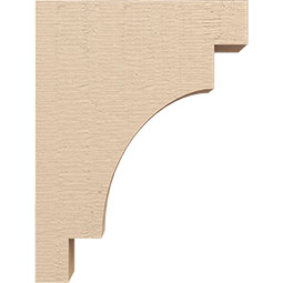 Ekena Millwork - CORUR035X12X16MEDRCPR - Timberthane Faux Wood Corbel, Mediterranean Style, 3 1/2"W x 12"D x 16"H, Primed Tan
