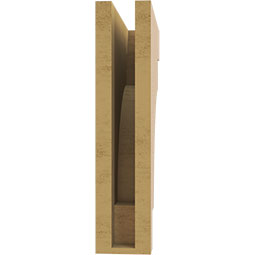 Ekena Millwork - CORUR035X12X16MEDRCPR - Timberthane Faux Wood Corbel, Mediterranean Style, 3 1/2"W x 12"D x 16"H, Primed Tan