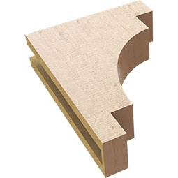 Ekena Millwork - CORUR035X12X16MEDRCPR - Timberthane Faux Wood Corbel, Mediterranean Style, 3 1/2"W x 12"D x 16"H, Primed Tan