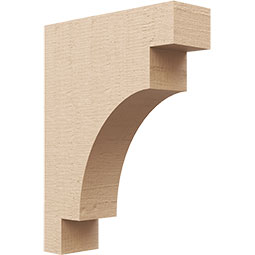 Ekena Millwork - CORUR035X12X16MEDRCPR - Timberthane Faux Wood Corbel, Mediterranean Style, 3 1/2"W x 12"D x 16"H, Primed Tan