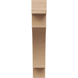 Ekena Millwork - CORUR035X12X20MEDRCPR - Timberthane Faux Wood Corbel, Mediterranean Style, 3 1/2"W x 12"D x 20"H, Primed Tan