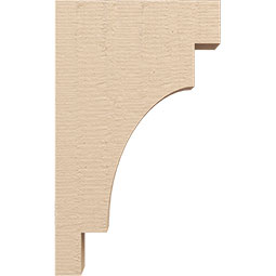 Ekena Millwork - CORUR035X12X20MEDRCPR - Timberthane Faux Wood Corbel, Mediterranean Style, 3 1/2"W x 12"D x 20"H, Primed Tan