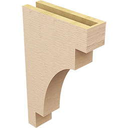 Ekena Millwork - CORUR035X12X20MEDRCPR - Timberthane Faux Wood Corbel, Mediterranean Style, 3 1/2"W x 12"D x 20"H, Primed Tan