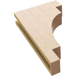 Ekena Millwork - CORUR035X12X20MEDRCPR - Timberthane Faux Wood Corbel, Mediterranean Style, 3 1/2"W x 12"D x 20"H, Primed Tan