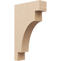 Ekena Millwork - CORUR035X12X20MEDRCPR - Timberthane Faux Wood Corbel, Mediterranean Style, 3 1/2"W x 12"D x 20"H, Primed Tan