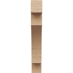Ekena Millwork - CORUR035X12X24MEDRCPR - Timberthane Faux Wood Corbel, Mediterranean Style, 3 1/2"W x 12"D x 24"H, Primed Tan