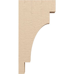 Ekena Millwork - CORUR035X12X24MEDRCPR - Timberthane Faux Wood Corbel, Mediterranean Style, 3 1/2"W x 12"D x 24"H, Primed Tan