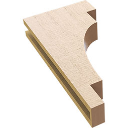 Ekena Millwork - CORUR035X12X24MEDRCPR - Timberthane Faux Wood Corbel, Mediterranean Style, 3 1/2"W x 12"D x 24"H, Primed Tan
