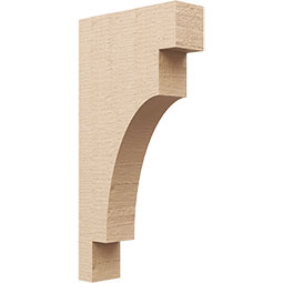 Ekena Millwork - CORUR035X12X24MEDRCPR - Timberthane Faux Wood Corbel, Mediterranean Style, 3 1/2"W x 12"D x 24"H, Primed Tan