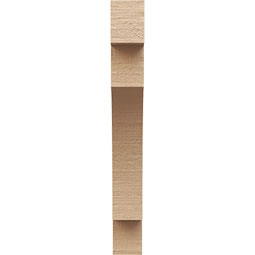 Ekena Millwork - CORUR035X12X28MEDRCPR - Timberthane Faux Wood Corbel, Mediterranean Style, 3 1/2"W x 12"D x 28"H, Primed Tan