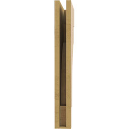 Ekena Millwork - CORUR035X12X28MEDRCPR - Timberthane Faux Wood Corbel, Mediterranean Style, 3 1/2"W x 12"D x 28"H, Primed Tan
