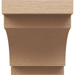 Ekena Millwork - CORUR055X06X06MEDRCPR - Timberthane Faux Wood Corbel, Mediterranean Style, 5 1/2"W x 6"D x 6"H, Primed Tan