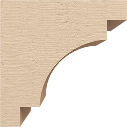 Ekena Millwork - CORUR055X06X06MEDRCPR - Timberthane Faux Wood Corbel, Mediterranean Style, 5 1/2"W x 6"D x 6"H, Primed Tan