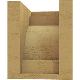 Ekena Millwork - CORUR055X06X06MEDRCPR - Timberthane Faux Wood Corbel, Mediterranean Style, 5 1/2"W x 6"D x 6"H, Primed Tan