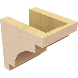 Ekena Millwork - CORUR055X06X06MEDRCPR - Timberthane Faux Wood Corbel, Mediterranean Style, 5 1/2"W x 6"D x 6"H, Primed Tan