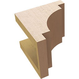 Ekena Millwork - CORUR055X06X06MEDRCPR - Timberthane Faux Wood Corbel, Mediterranean Style, 5 1/2"W x 6"D x 6"H, Primed Tan