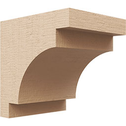 Ekena Millwork - CORUR055X06X06MEDRCPR - Timberthane Faux Wood Corbel, Mediterranean Style, 5 1/2"W x 6"D x 6"H, Primed Tan
