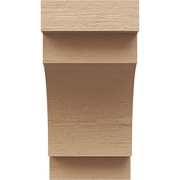 Ekena Millwork - CORUR055X06X10MEDRCPR - Timberthane Faux Wood Corbel, Mediterranean Style, 5 1/2"W x 6"D x 10"H, Primed Tan