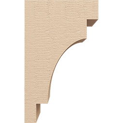 Ekena Millwork - CORUR055X06X10MEDRCPR - Timberthane Faux Wood Corbel, Mediterranean Style, 5 1/2"W x 6"D x 10"H, Primed Tan