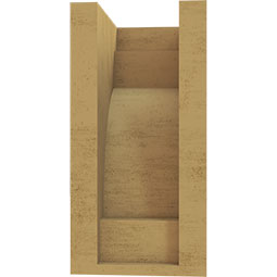 Ekena Millwork - CORUR055X06X10MEDRCPR - Timberthane Faux Wood Corbel, Mediterranean Style, 5 1/2"W x 6"D x 10"H, Primed Tan