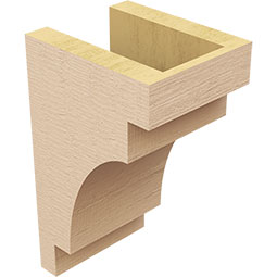 Ekena Millwork - CORUR055X06X10MEDRCPR - Timberthane Faux Wood Corbel, Mediterranean Style, 5 1/2"W x 6"D x 10"H, Primed Tan