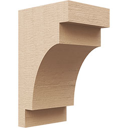 Ekena Millwork - CORUR055X06X10MEDRCPR - Timberthane Faux Wood Corbel, Mediterranean Style, 5 1/2"W x 6"D x 10"H, Primed Tan