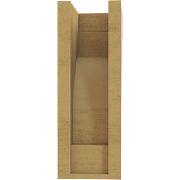 Ekena Millwork - CORUR055X06X14MEDRCPR - Timberthane Faux Wood Corbel, Mediterranean Style, 5 1/2"W x 6"D x 14"H, Primed Tan