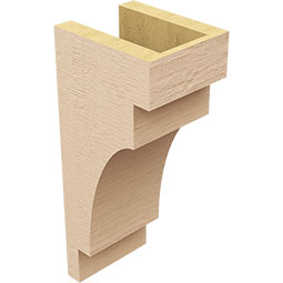 Ekena Millwork - CORUR055X06X14MEDRCPR - Timberthane Faux Wood Corbel, Mediterranean Style, 5 1/2"W x 6"D x 14"H, Primed Tan