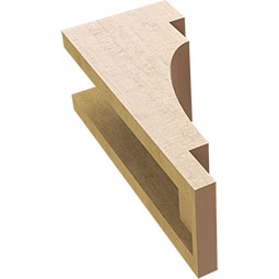 Ekena Millwork - CORUR055X06X14MEDRCPR - Timberthane Faux Wood Corbel, Mediterranean Style, 5 1/2"W x 6"D x 14"H, Primed Tan