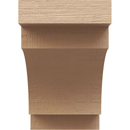 Ekena Millwork - CORUR055X08X08MEDRCPR - Timberthane Faux Wood Corbel, Mediterranean Style, 5 1/2"W x 8"D x 8"H, Primed Tan