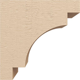 Ekena Millwork - CORUR055X08X08MEDRCPR - Timberthane Faux Wood Corbel, Mediterranean Style, 5 1/2"W x 8"D x 8"H, Primed Tan