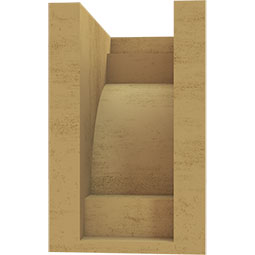 Ekena Millwork - CORUR055X08X08MEDRCPR - Timberthane Faux Wood Corbel, Mediterranean Style, 5 1/2"W x 8"D x 8"H, Primed Tan