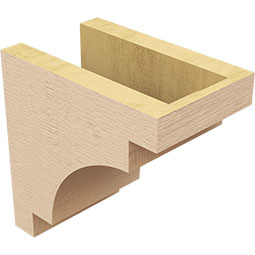 Ekena Millwork - CORUR055X08X08MEDRCPR - Timberthane Faux Wood Corbel, Mediterranean Style, 5 1/2"W x 8"D x 8"H, Primed Tan