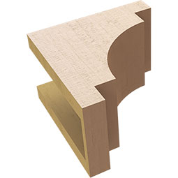 Ekena Millwork - CORUR055X08X08MEDRCPR - Timberthane Faux Wood Corbel, Mediterranean Style, 5 1/2"W x 8"D x 8"H, Primed Tan