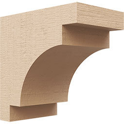 Ekena Millwork - CORUR055X08X08MEDRCPR - Timberthane Faux Wood Corbel, Mediterranean Style, 5 1/2"W x 8"D x 8"H, Primed Tan