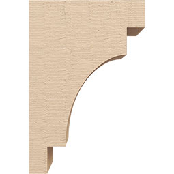 Ekena Millwork - CORUR055X08X12MEDRCPR - Timberthane Faux Wood Corbel, Mediterranean Style, 5 1/2"W x 8"D x 12"H, Primed Tan