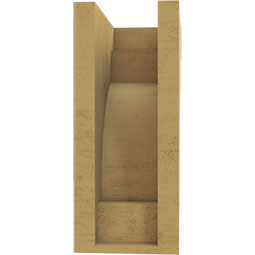 Ekena Millwork - CORUR055X08X12MEDRCPR - Timberthane Faux Wood Corbel, Mediterranean Style, 5 1/2"W x 8"D x 12"H, Primed Tan