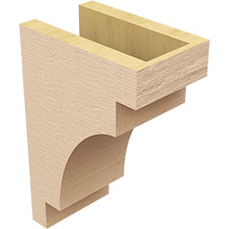 Ekena Millwork - CORUR055X08X12MEDRCPR - Timberthane Faux Wood Corbel, Mediterranean Style, 5 1/2"W x 8"D x 12"H, Primed Tan