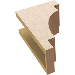 Ekena Millwork - CORUR055X08X12MEDRCPR - Timberthane Faux Wood Corbel, Mediterranean Style, 5 1/2"W x 8"D x 12"H, Primed Tan
