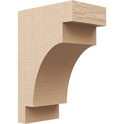 Ekena Millwork - CORUR055X08X12MEDRCPR - Timberthane Faux Wood Corbel, Mediterranean Style, 5 1/2"W x 8"D x 12"H, Primed Tan