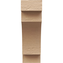 Ekena Millwork - CORUR055X08X16MEDRCPR - Timberthane Faux Wood Corbel, Mediterranean Style, 5 1/2"W x 8"D x 16"H, Primed Tan