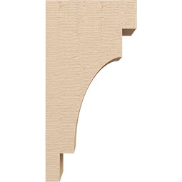 Ekena Millwork - CORUR055X08X16MEDRCPR - Timberthane Faux Wood Corbel, Mediterranean Style, 5 1/2"W x 8"D x 16"H, Primed Tan