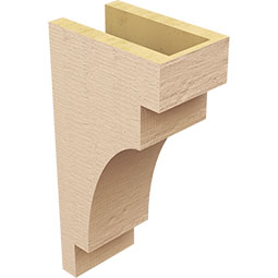 Ekena Millwork - CORUR055X08X16MEDRCPR - Timberthane Faux Wood Corbel, Mediterranean Style, 5 1/2"W x 8"D x 16"H, Primed Tan