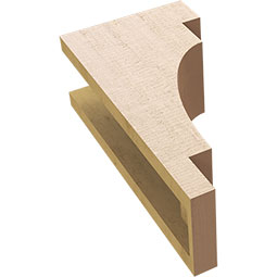 Ekena Millwork - CORUR055X08X16MEDRCPR - Timberthane Faux Wood Corbel, Mediterranean Style, 5 1/2"W x 8"D x 16"H, Primed Tan