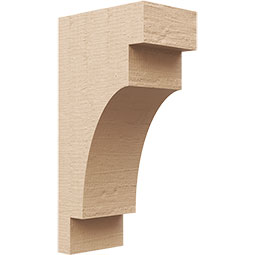 Ekena Millwork - CORUR055X08X16MEDRCPR - Timberthane Faux Wood Corbel, Mediterranean Style, 5 1/2"W x 8"D x 16"H, Primed Tan
